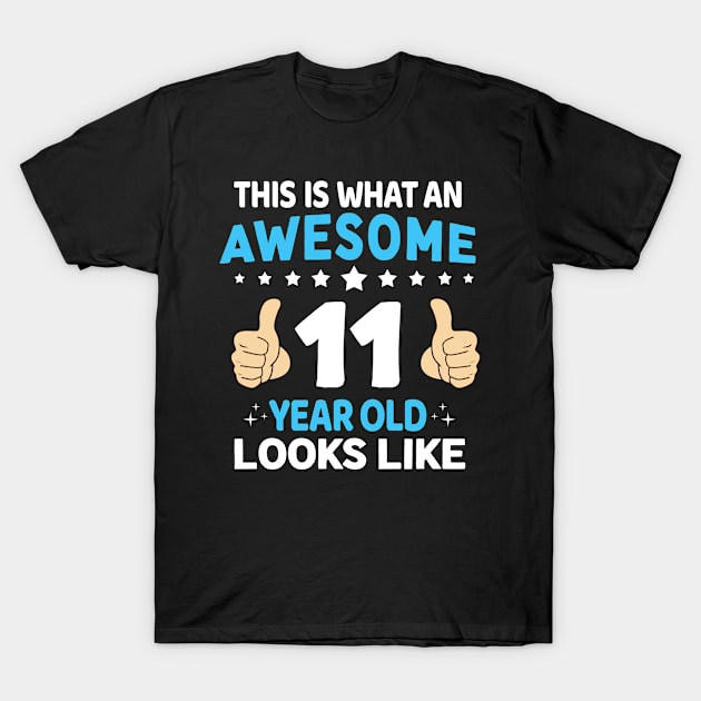 11 years old birthday gift, This is what an awesome 11 year old looks like T-Shirt by Moe99